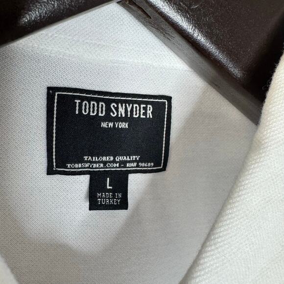 Todd Snyder White Polo Shirts Short Sleeve Men's L - Picture 9 of 9